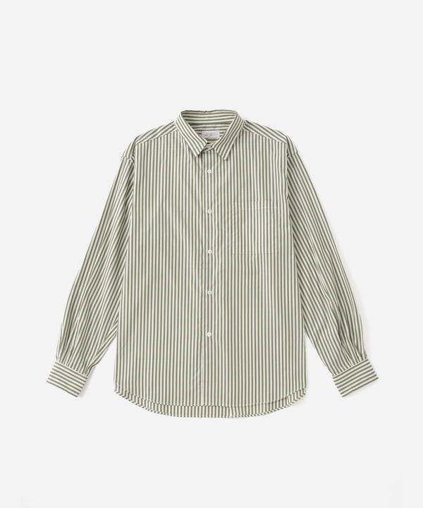 saturdays new york city Crosby Stripe Long Sleeve Shirt Green
