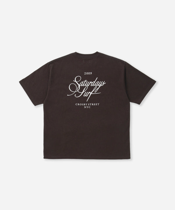 Saturdays New York City Cursive Saturdays Surf Relaxed Short Sleeve Tee Brown