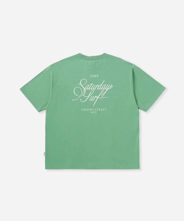 Saturdays New York City Cursive Saturdays Surf Relaxed Short Sleeve Tee Light Green