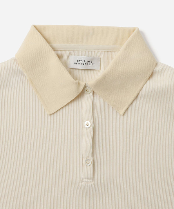 Saturdays New York City Devin Rib Poloshirt Off White