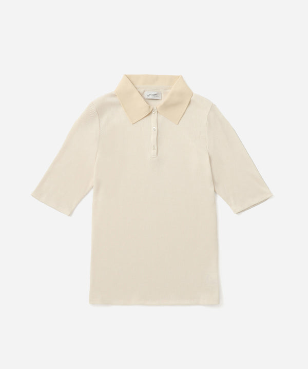 saturdays new york city Devin Rib Poloshirt Off White