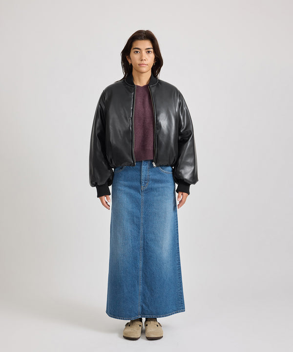Saturdays New York City Dorothy Cropped Bomber Jacket Black