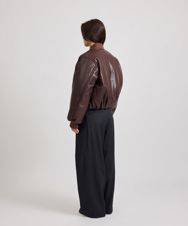 Saturdays New York City Dorothy Cropped Bomber Jacket Wine