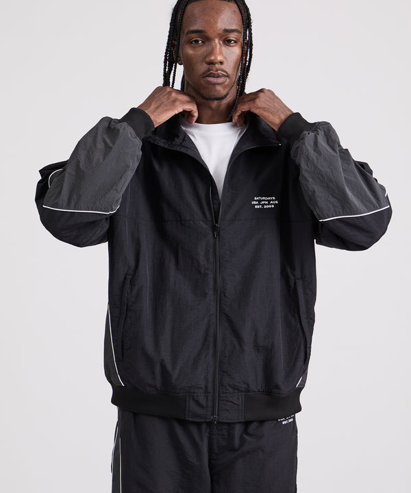 Saturdays New York City Everett Panelled Track Jacket Black