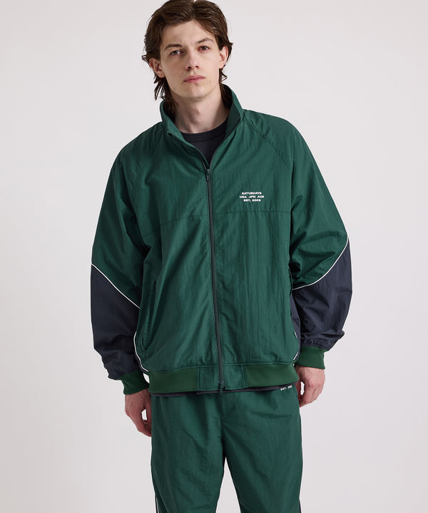 Saturdays New York City Everett Panelled Track Jacket Green