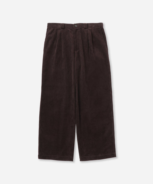 saturdays new york city George Corduroy Wide Two Tuck Pant Dark Brown