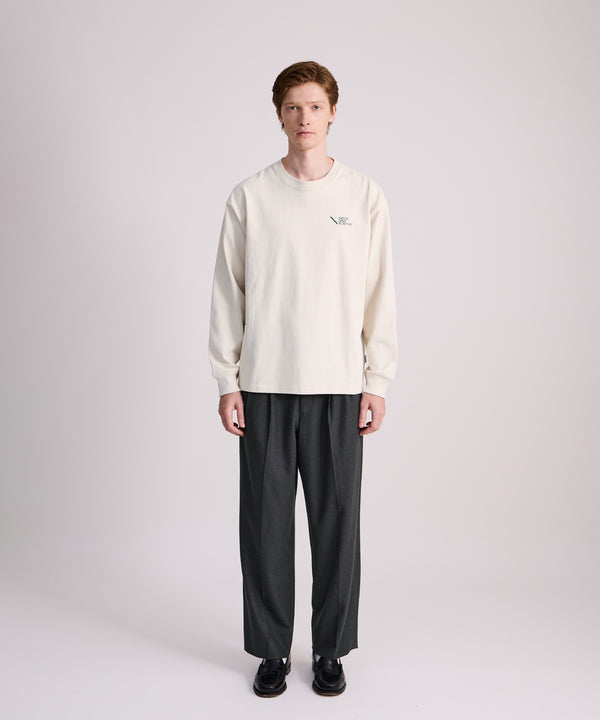 Saturdays New York City George Flannel Two Tuck Pant Charcoal