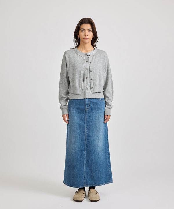 Saturdays New York City Halle Double Layer Cardigan Gray