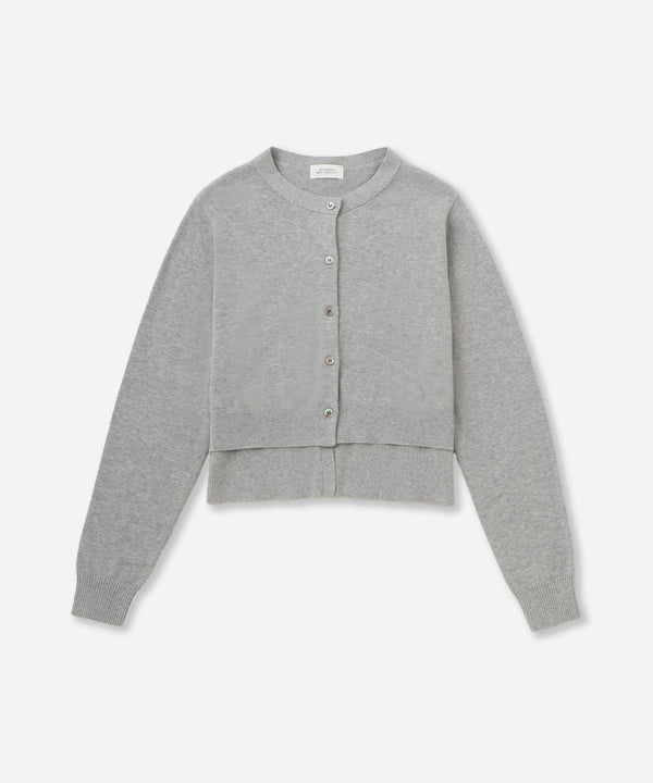 saturdays new york city Halle Double Layer Cardigan Gray