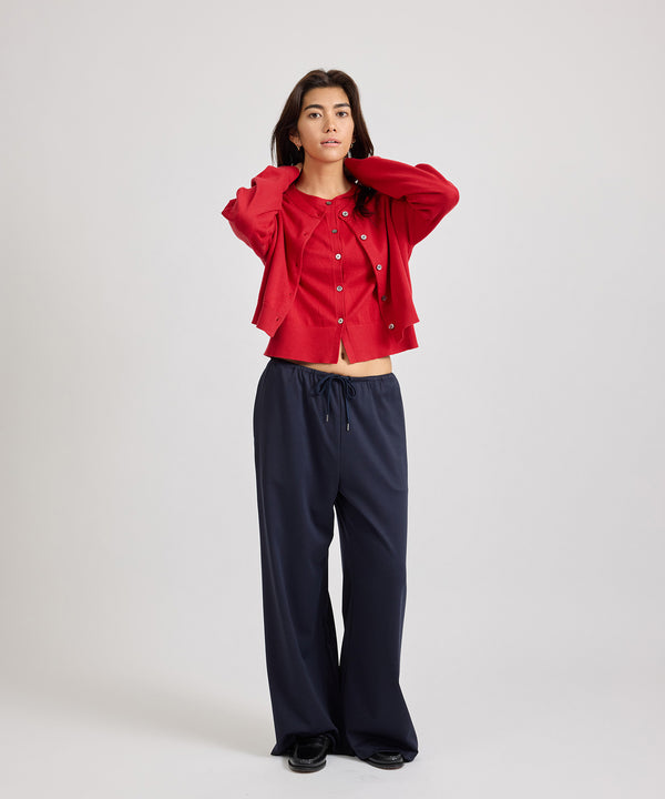 Saturdays New York City Halle Double Layer Cardigan Red