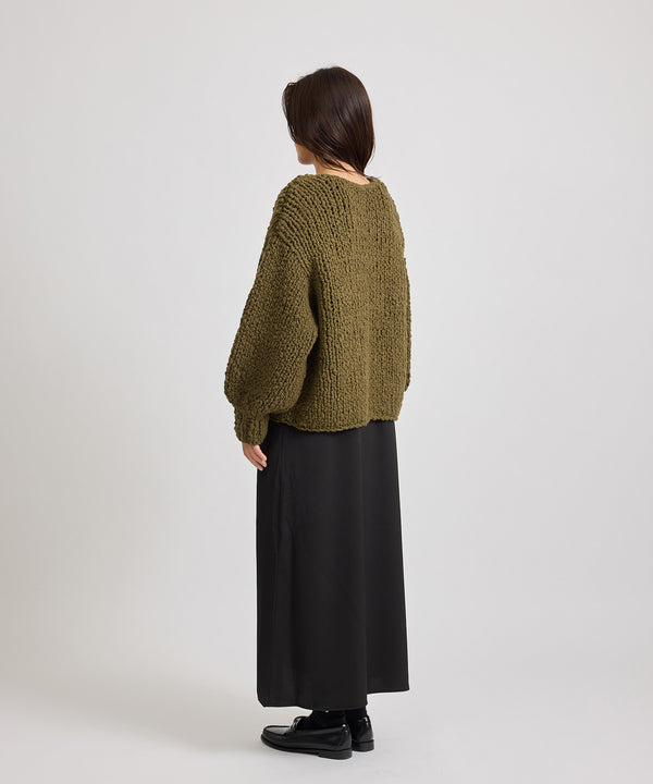 Saturdays New York City Halle Hand Woven Cardigan Olive Green