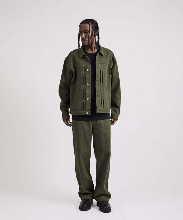 Saturdays New York City Harrison Chain Stitch Souvenir Jacket Olive Green