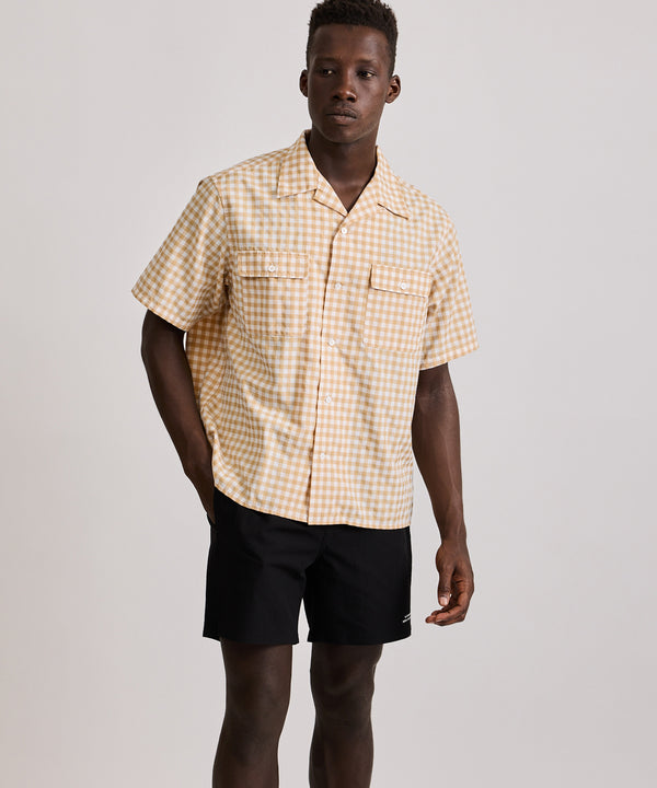 Saturdays New York City Hester Gingham Check Shirt Beige