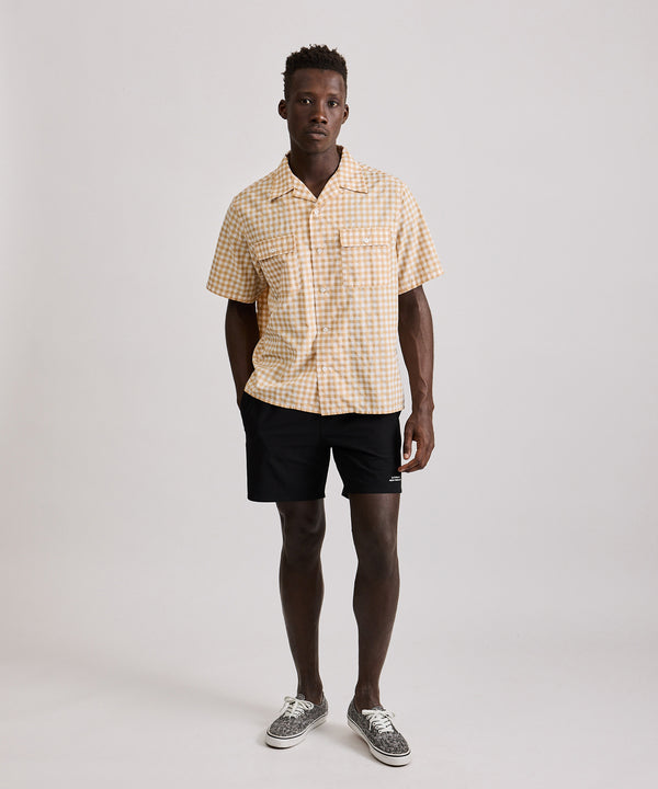 Saturdays New York City Hester Gingham Check Shirt Beige
