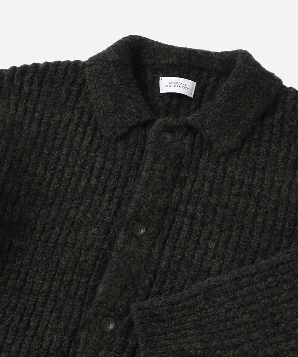 Saturdays New York City Jahmad Long Sleeve Cardigan Black