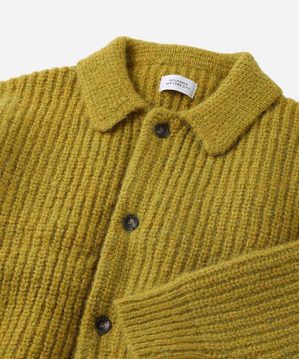 Saturdays New York City Jahmad Long Sleeve Cardigan Yellow