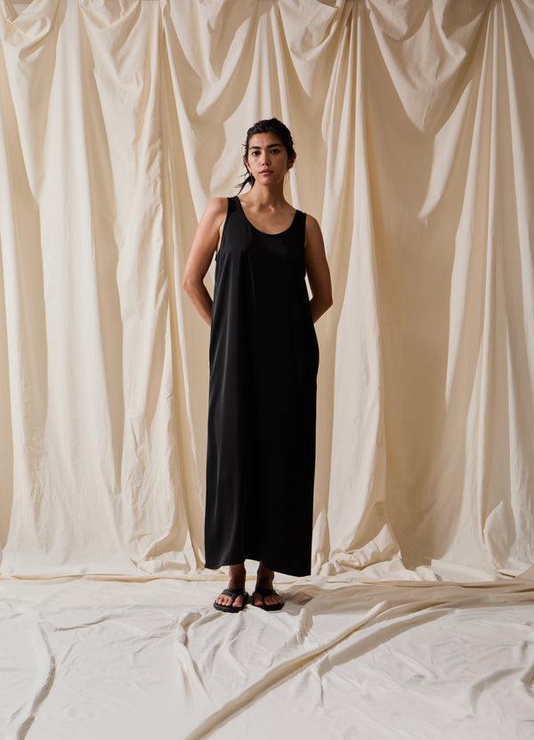 Saturdays New York City Jess Satin Tank Onepiece Dress Black