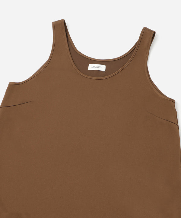 Saturdays New York City Jess Satin Tank Onepiece Dress Brown