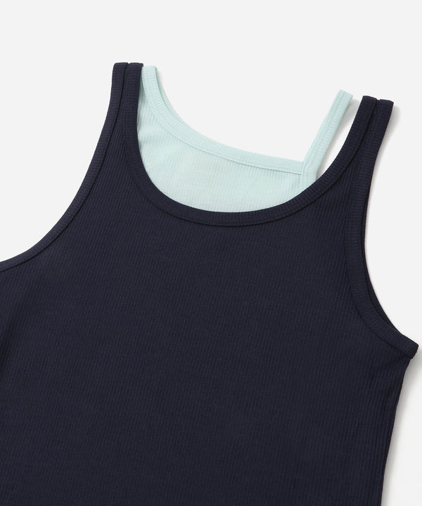 Saturdays New York City Lara Double Color Tank Top Blue