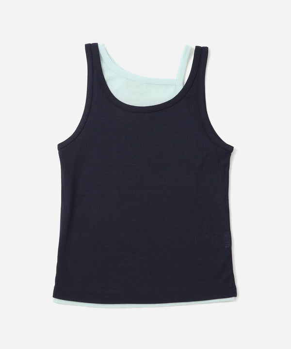 saturdays new york city Lara Double Color Tank Top Blue