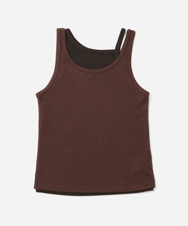 saturdays new york city Lara Double Color Tank Top Brown