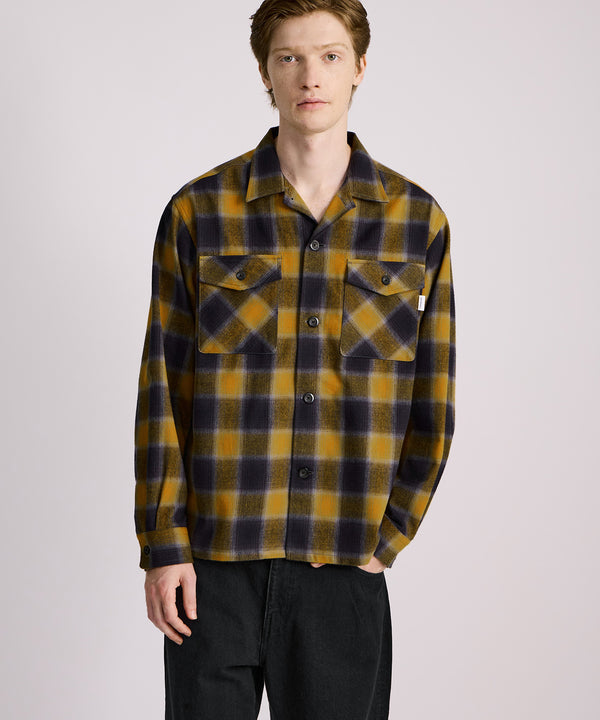 Saturdays New York City Marco Flannel Checked Shirt Yellow