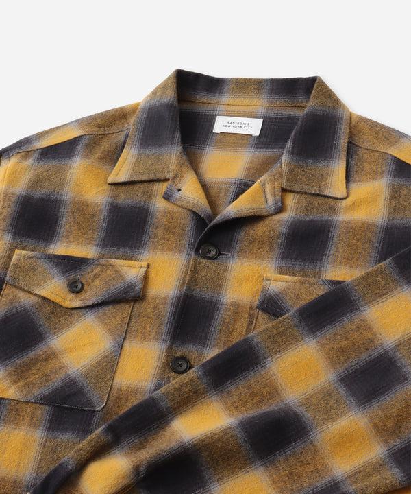 Saturdays New York City Marco Flannel Checked Shirt Yellow