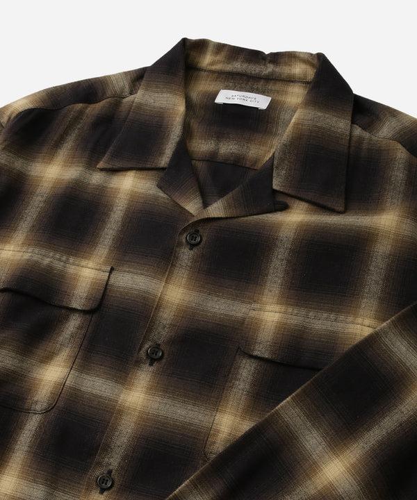 Saturdays New York City Marco Ombre Check Long Sleeve Shirt Khaki