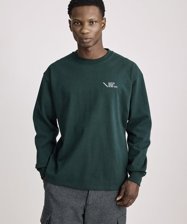 Saturdays New York City Max Weight Relaxed Surf Long Sleeve Tee Green