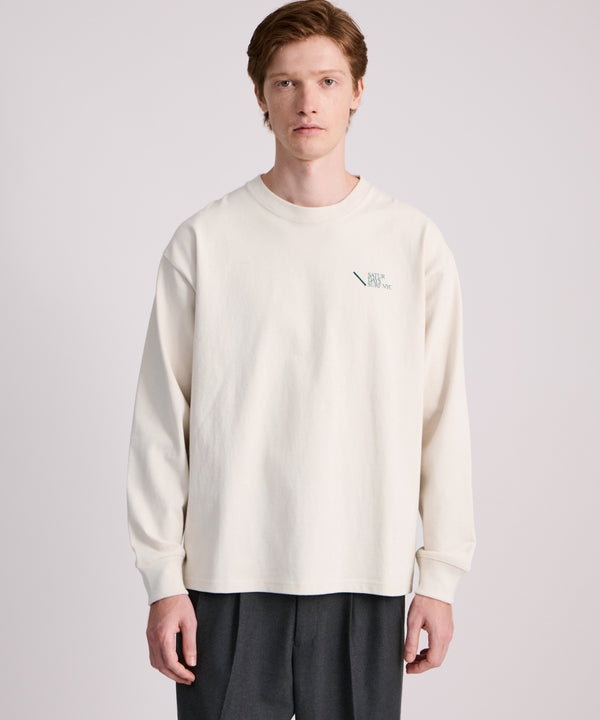 Saturdays New York City Max Weight Relaxed Surf Long Sleeve Tee Ivory