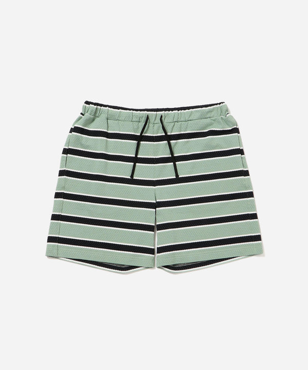 saturdays new york city Mesh Border Stripe Shorts Light Green