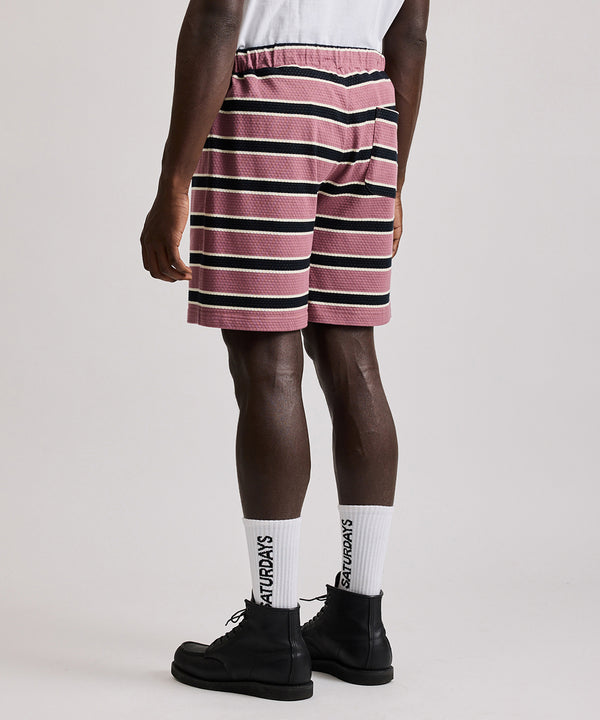 Saturdays New York City Mesh Border Stripe Shorts Purple