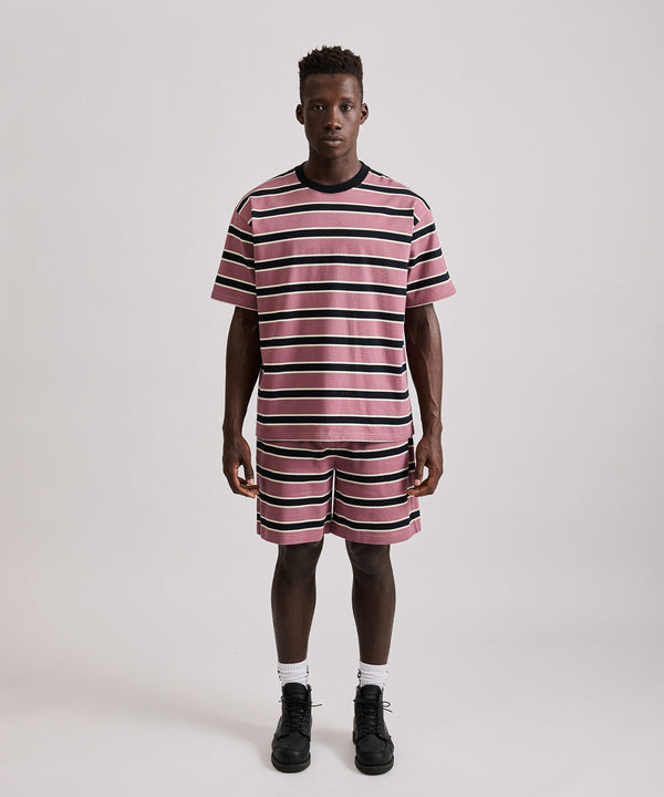 Saturdays New York City Mesh Border Stripe Shorts Purple