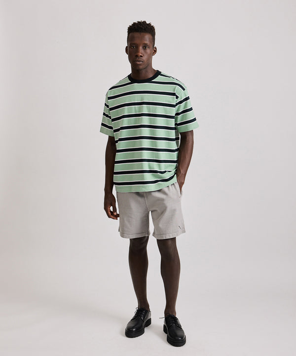 Saturdays New York City Mesh Stripe Short Sleeve Tee Light Green