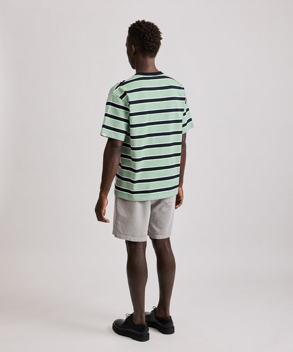 Saturdays New York City Mesh Stripe Short Sleeve Tee Light Green