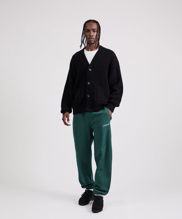 Saturdays New York City Michael Plaited Waffle Cardigan Black