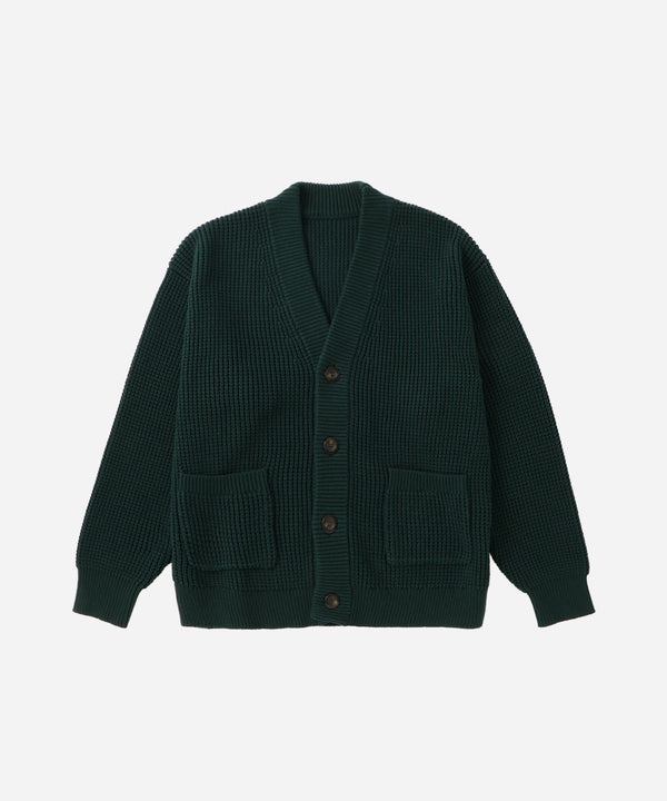saturdays new york city Michael Plaited Waffle Cardigan Green