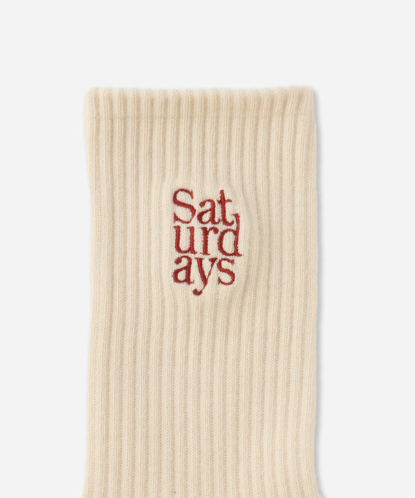 Saturdays New York City Miller Stacked Standard Socks Off White