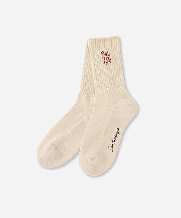 saturdays new york city Miller Stacked Standard Socks Off White