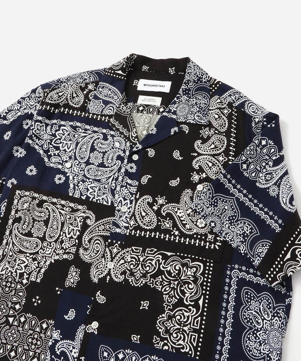 Saturdays New York City MIYAGIHIDETAKA X Saturdays Bandana Short Sleeve Shirt Navy