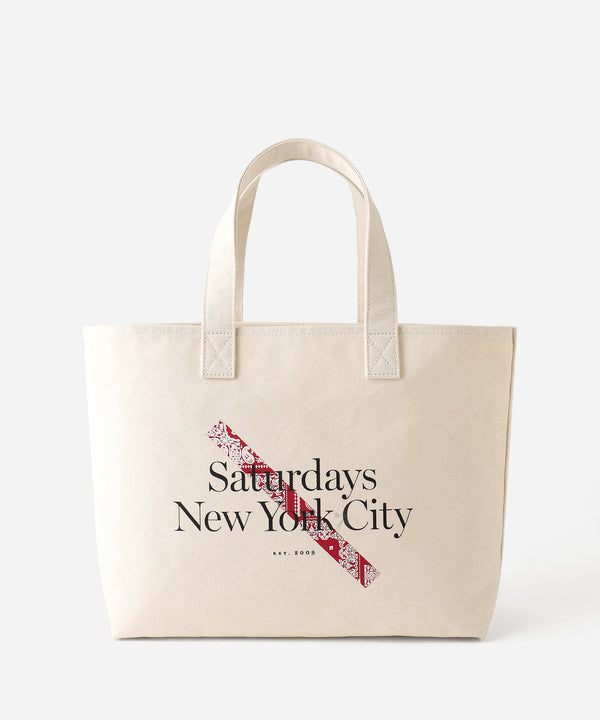 saturdays new york city MIYAGIHIDETAKA x Saturdays Bandana Slash Tote Bag Red