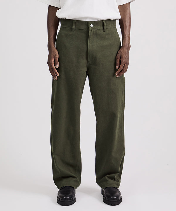 Saturdays New York City Morris Wide Leg Pant Olive Green