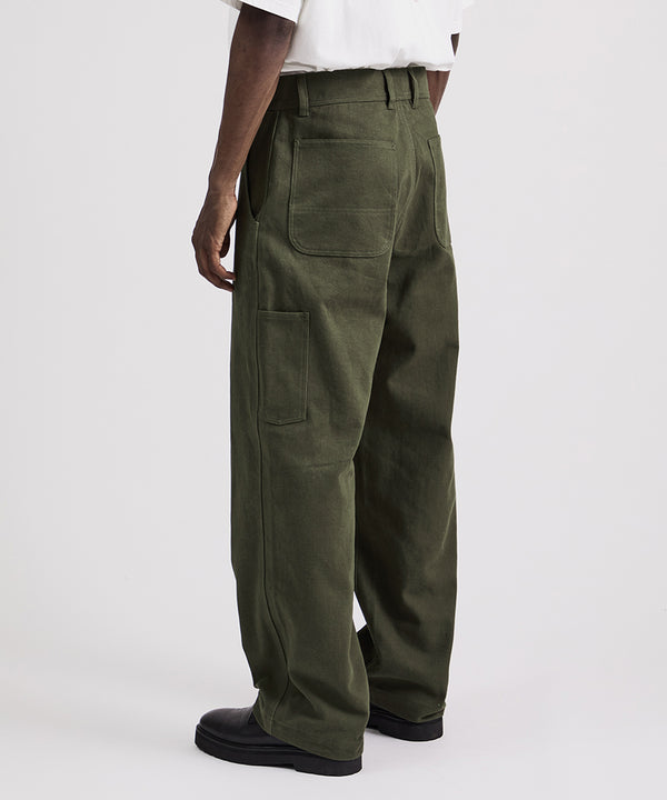 Saturdays New York City Morris Wide Leg Pant Olive Green