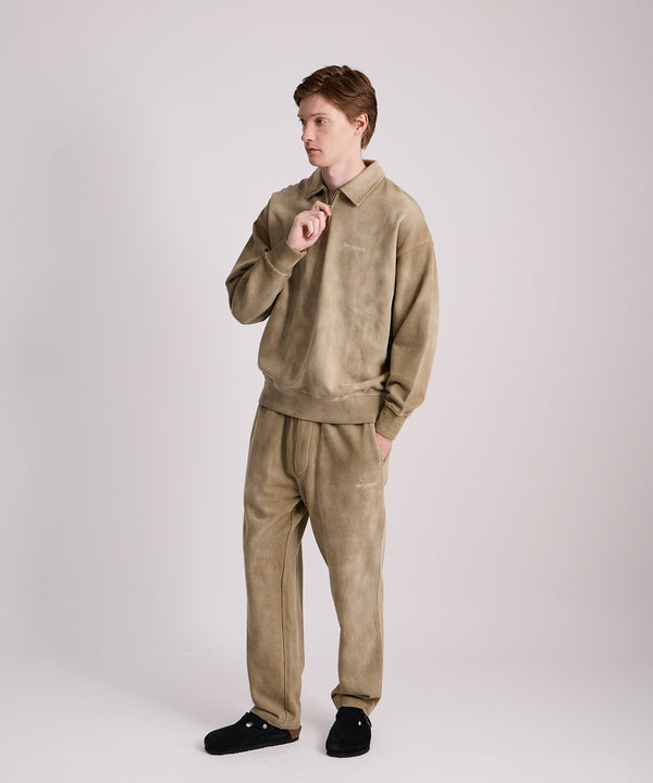 Saturdays New York City Mott Relaxed Quarter Zip Surf Sweatshirt Beige