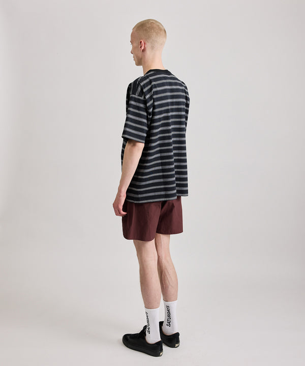 Saturdays New York City Multi Stripe Relaxed Short Sleeve Tee Black