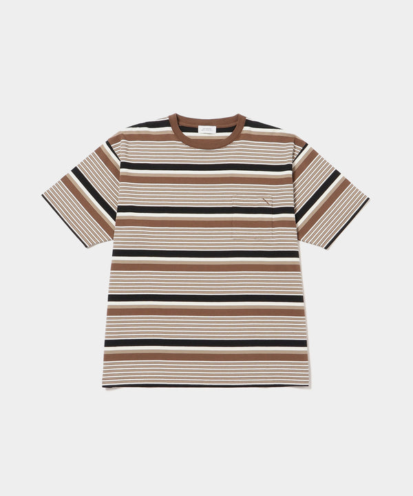 saturdays new york city Multi Stripe Relaxed Short Sleeve Tee Ivory