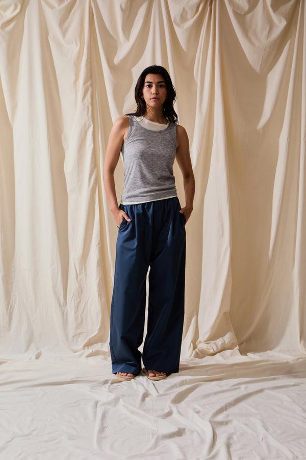 Saturdays New York City Palmetto Tuck Wide Pant Blue