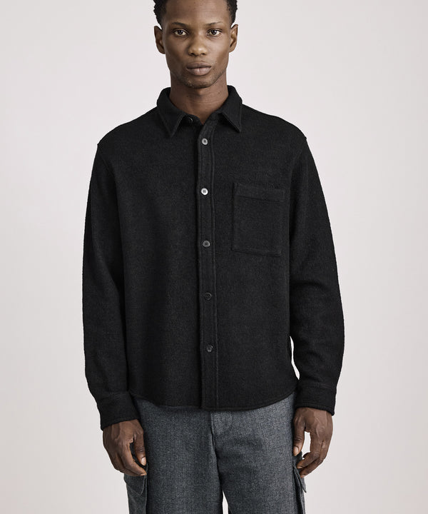 Saturdays New York City Ryan Heavy Boucle Shirt Black