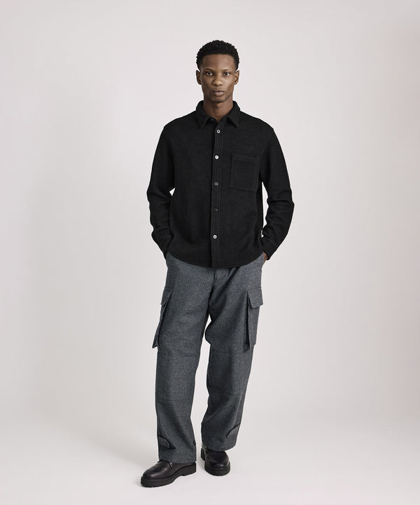 Saturdays New York City Ryan Heavy Boucle Shirt Black