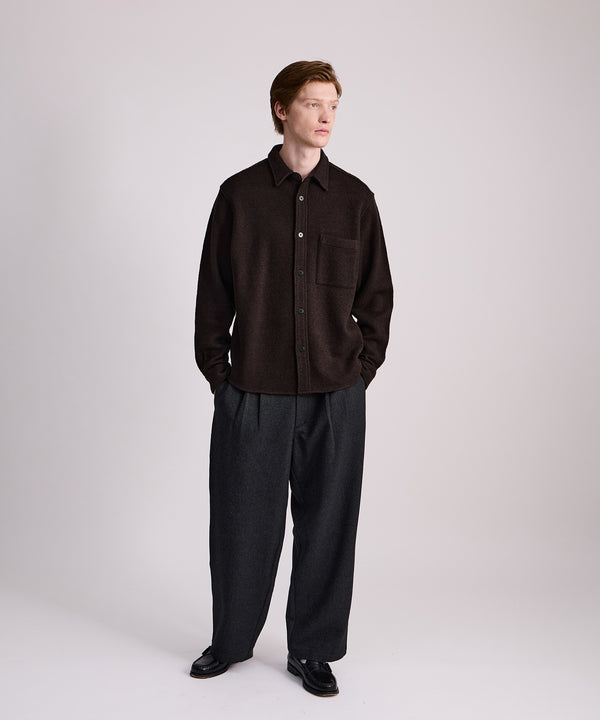 Saturdays New York City Ryan Heavy Boucle Shirt Brown